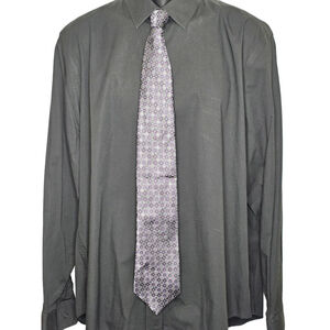 Men's Joseph & Feiss Purple & Black Geometric Silk Tie One Size